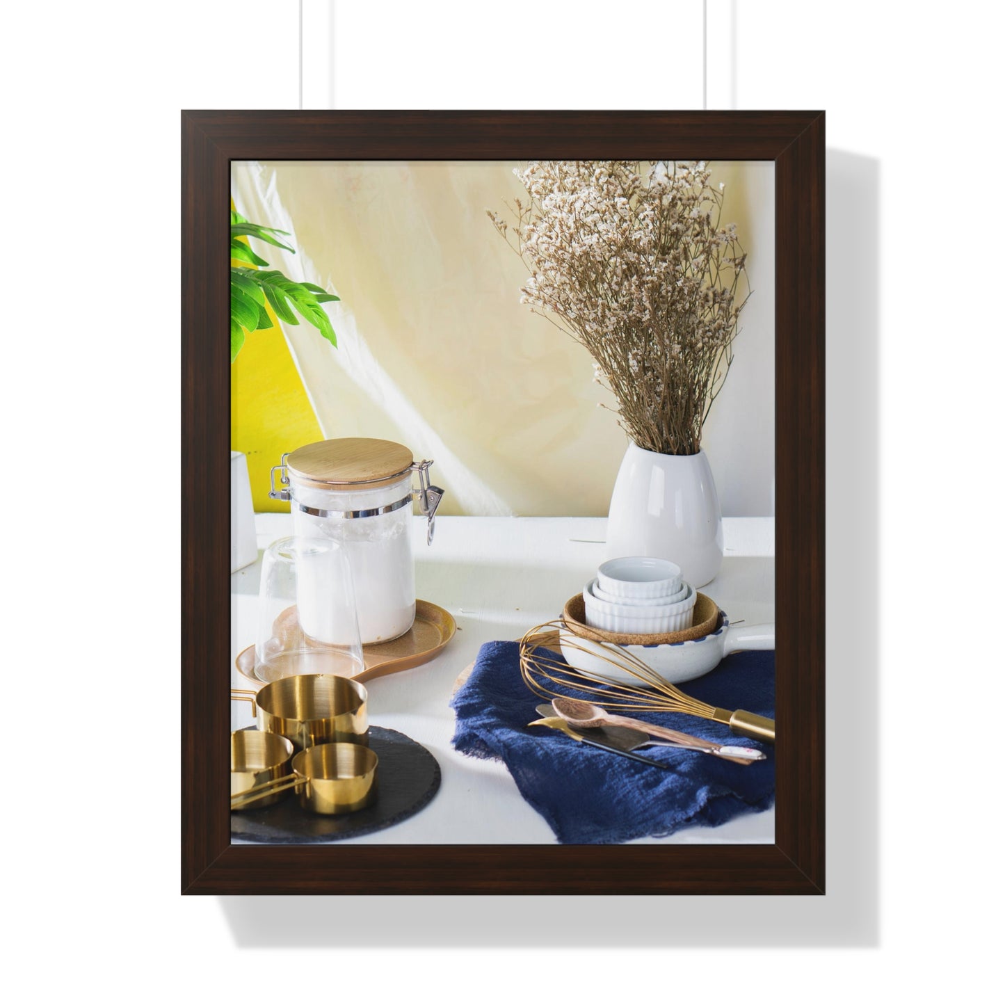 Modern Kitchen Setting Framed Vertical Poster