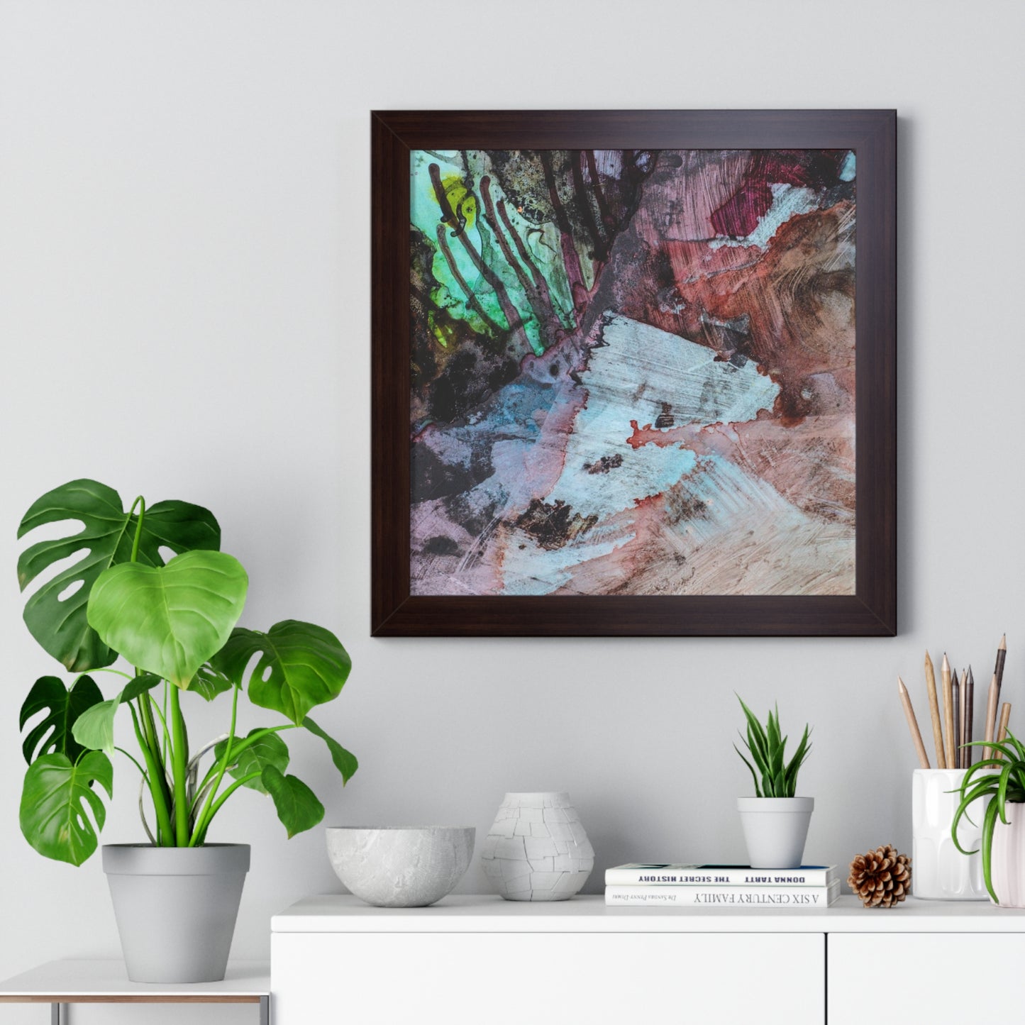 Underwater Seascape Abstract Multi-Colored Art Framed Vertical Poster