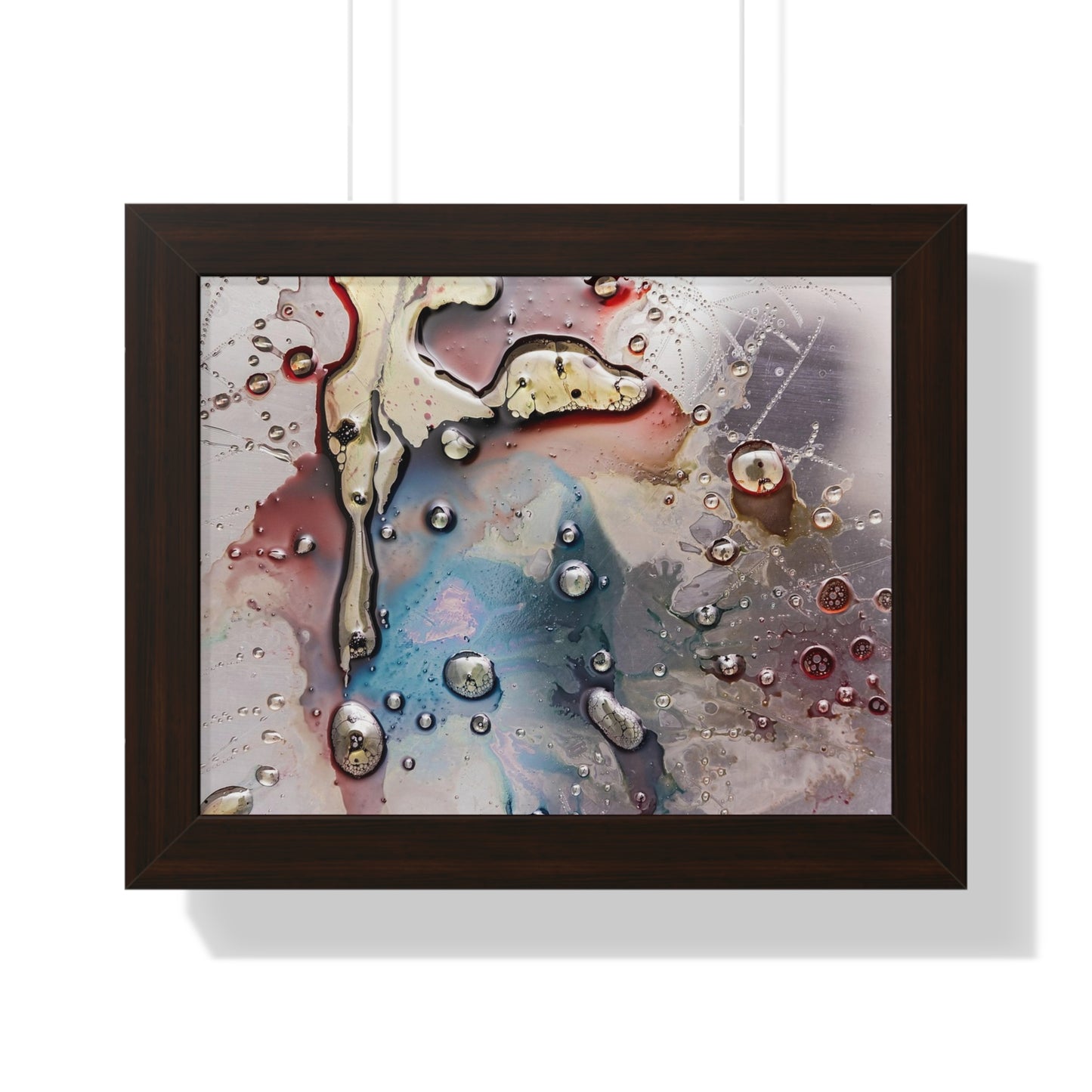 Multi-Colored Waterdrops Abstract Art, Framed Horizontal Poster