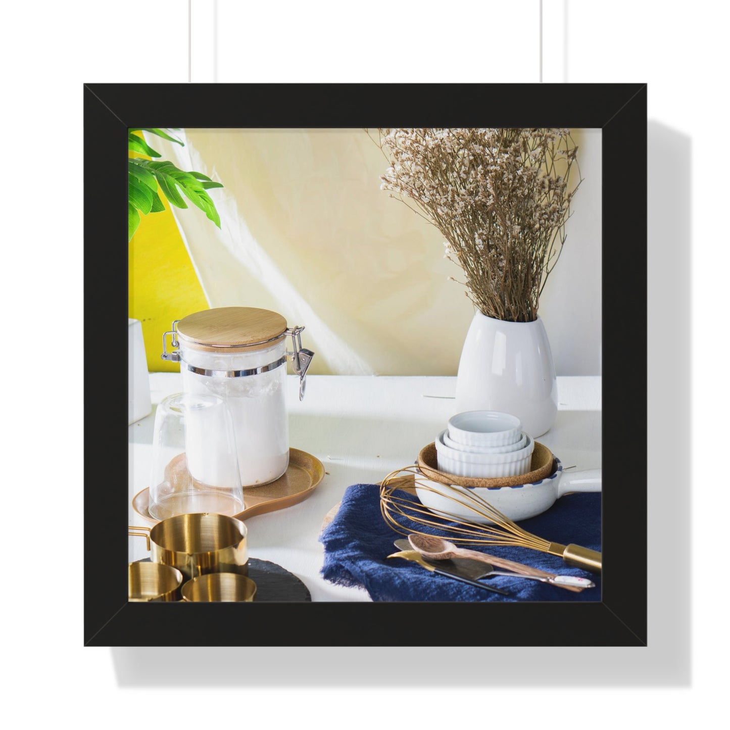 Modern Kitchen Setting Framed Vertical Poster