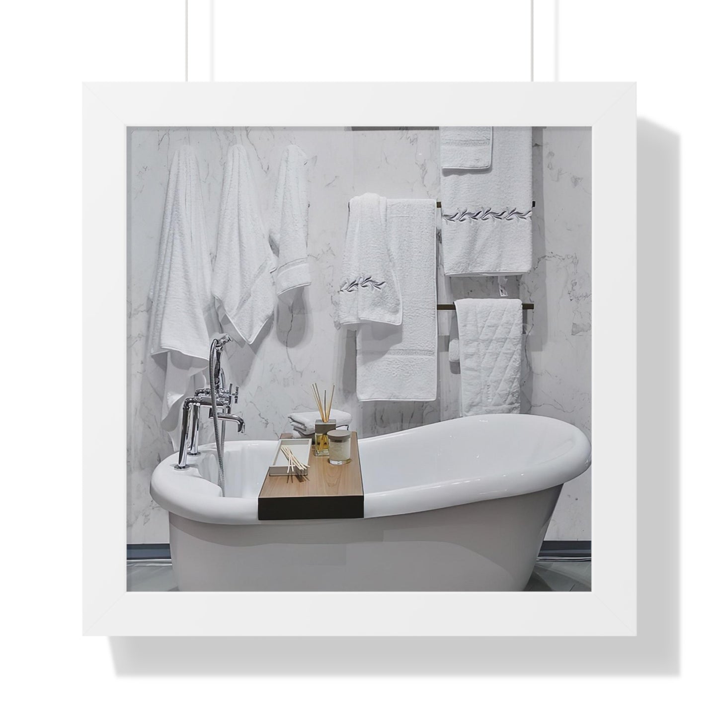 Modern Bathroom Wall Art Framed Vertical Poster