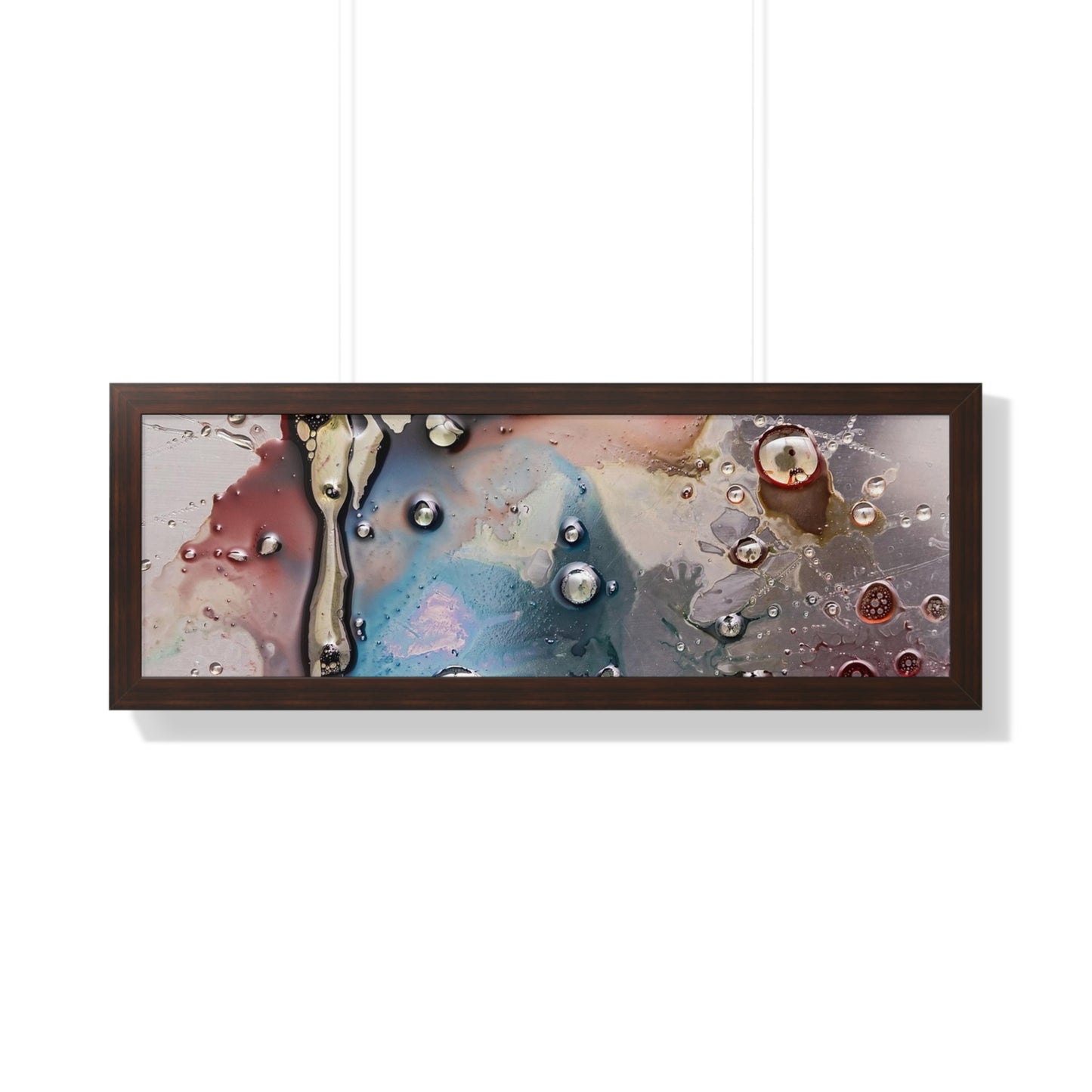 Multi-Colored Waterdrops Abstract Art, Framed Horizontal Poster