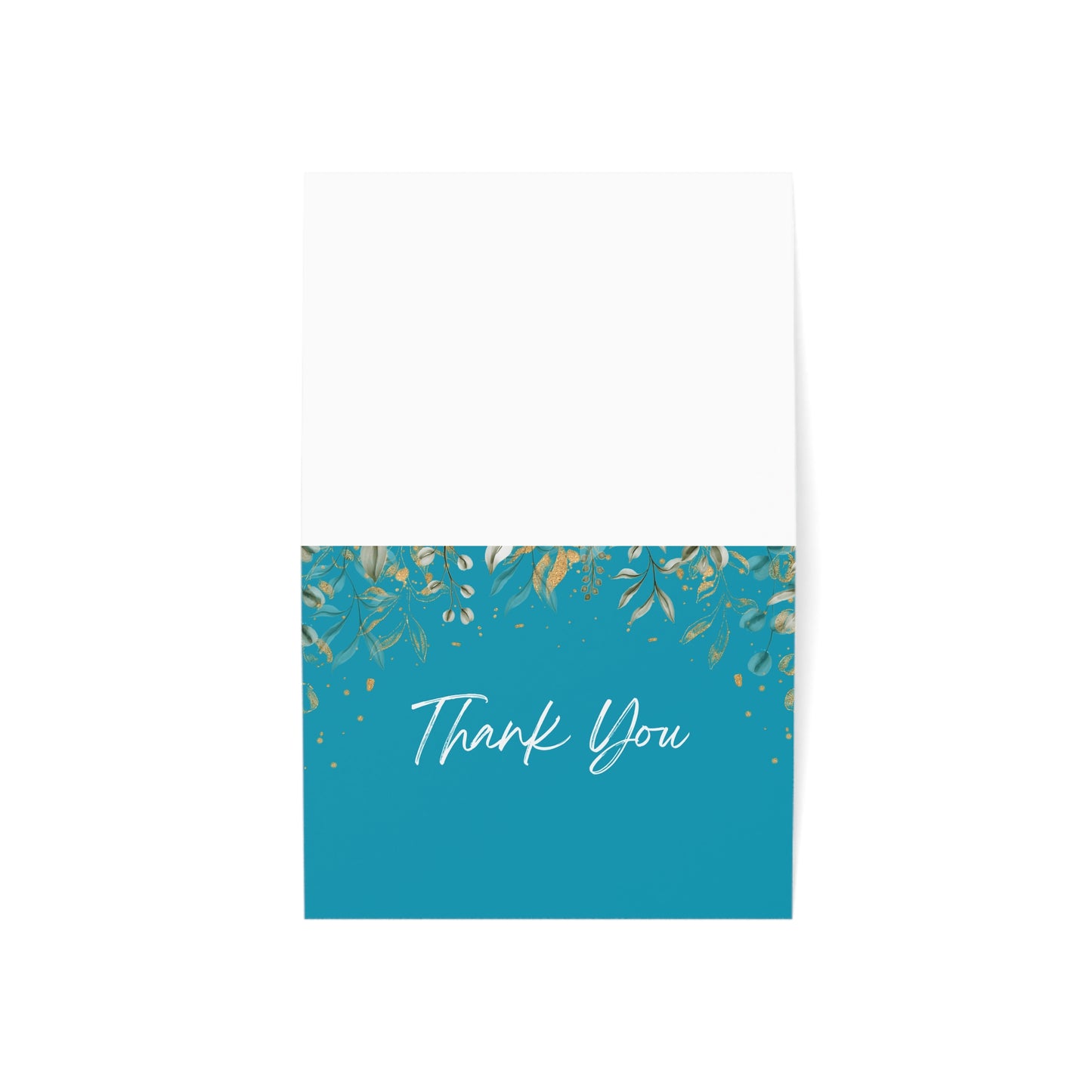 Blue Gold Thank You Greeting Cards (1, 10, 30 pcs)