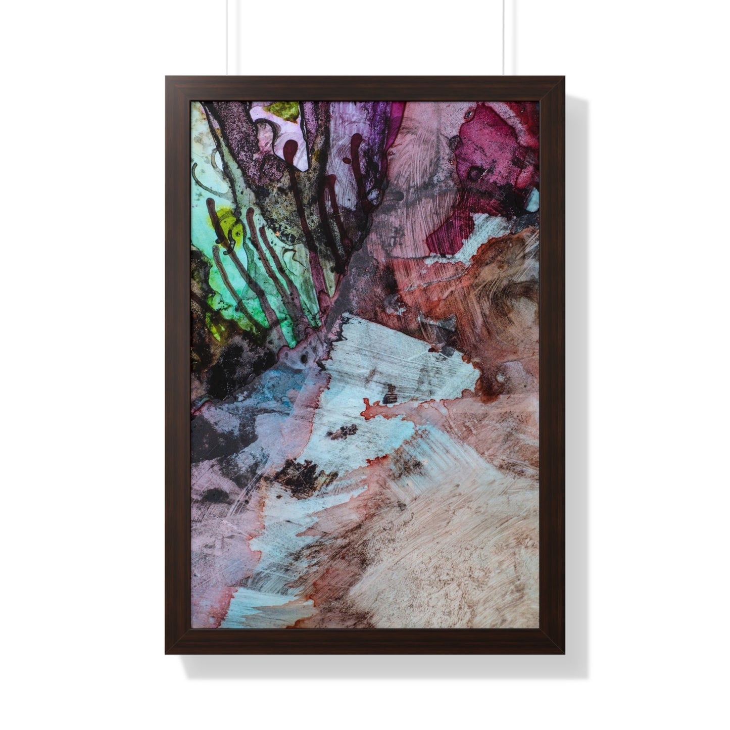 Underwater Seascape Abstract Multi-Colored Art Framed Vertical Poster
