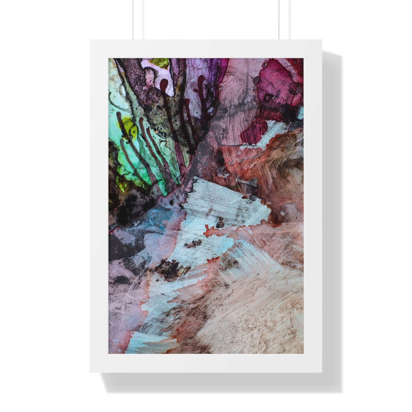 Underwater Seascape Abstract Multi-Colored Art Framed Vertical Poster