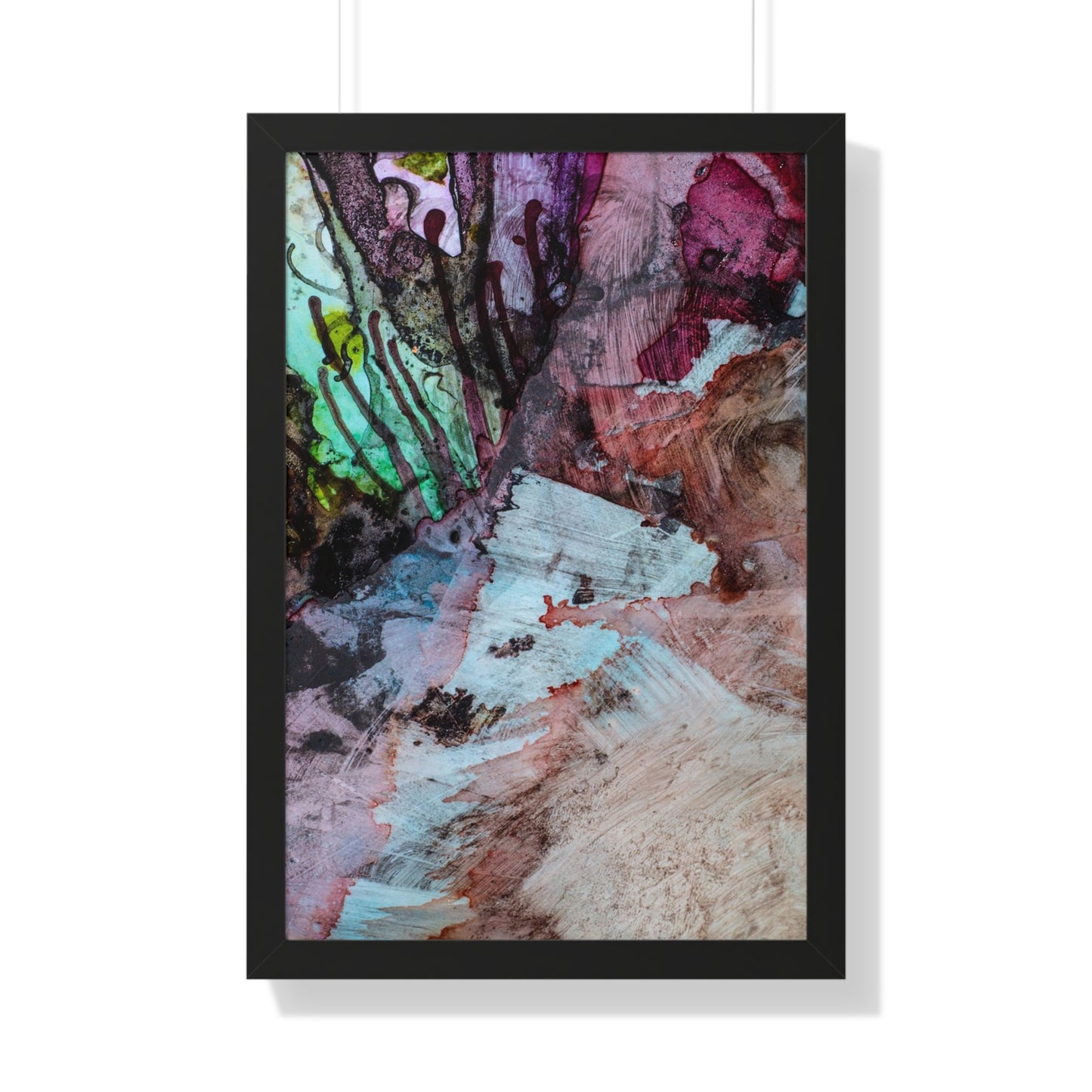 Underwater Seascape Abstract Multi-Colored Art Framed Vertical Poster