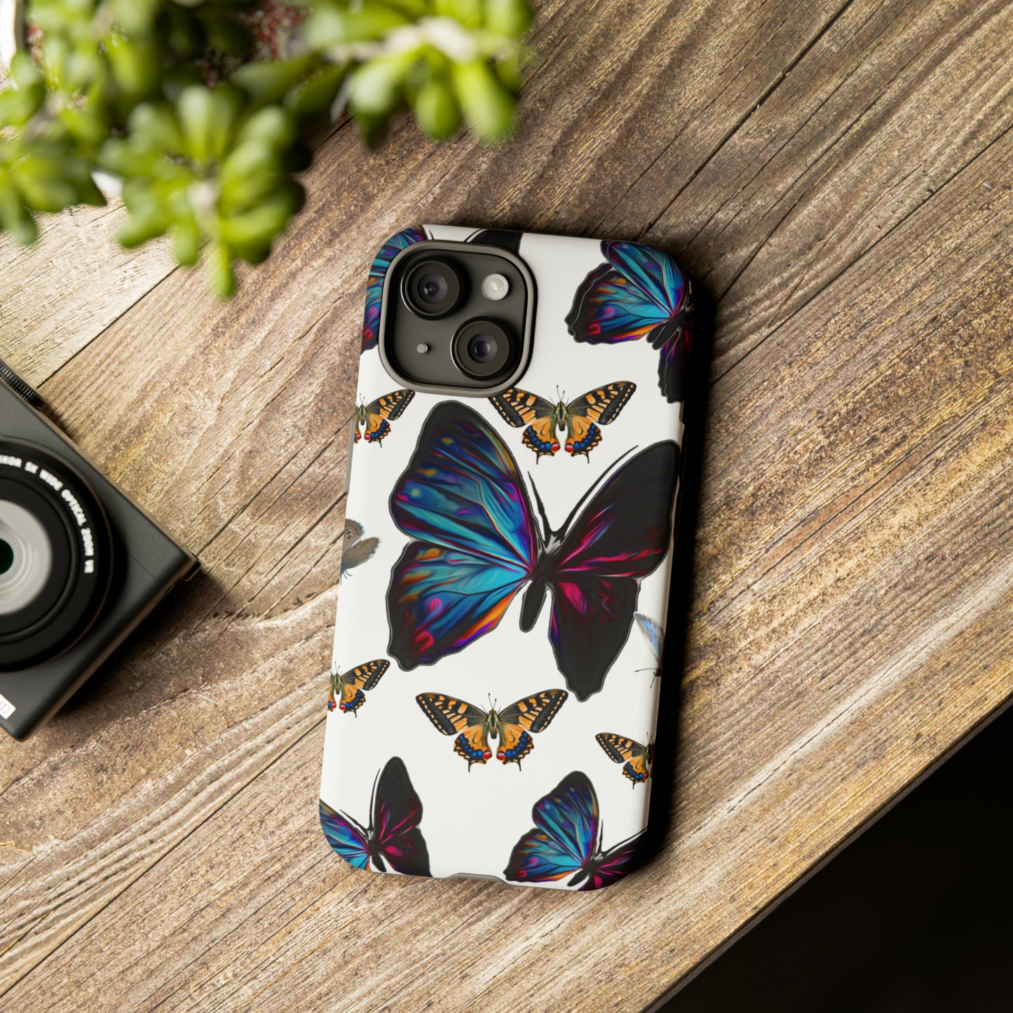 Beautiful Butterfly Phone Case/White Background, Samsung Galaxy, iPhone 15, 14, 13 pro max case, iPhone Tough Phone Case, Popular Phone Cover, Everyday Phone Cases, Tough Case