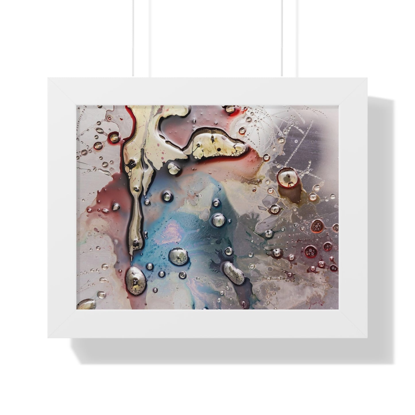 Multi-Colored Waterdrops Abstract Art, Framed Horizontal Poster