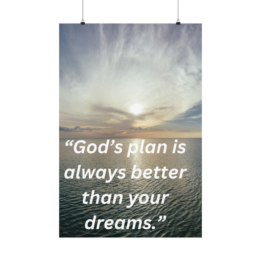 God's Plan Matte Vertical Posters, Vertical Poster, Framed Canvas Wall Art Set Bible Prints Minimalist Modern Art Boho Wall Decor