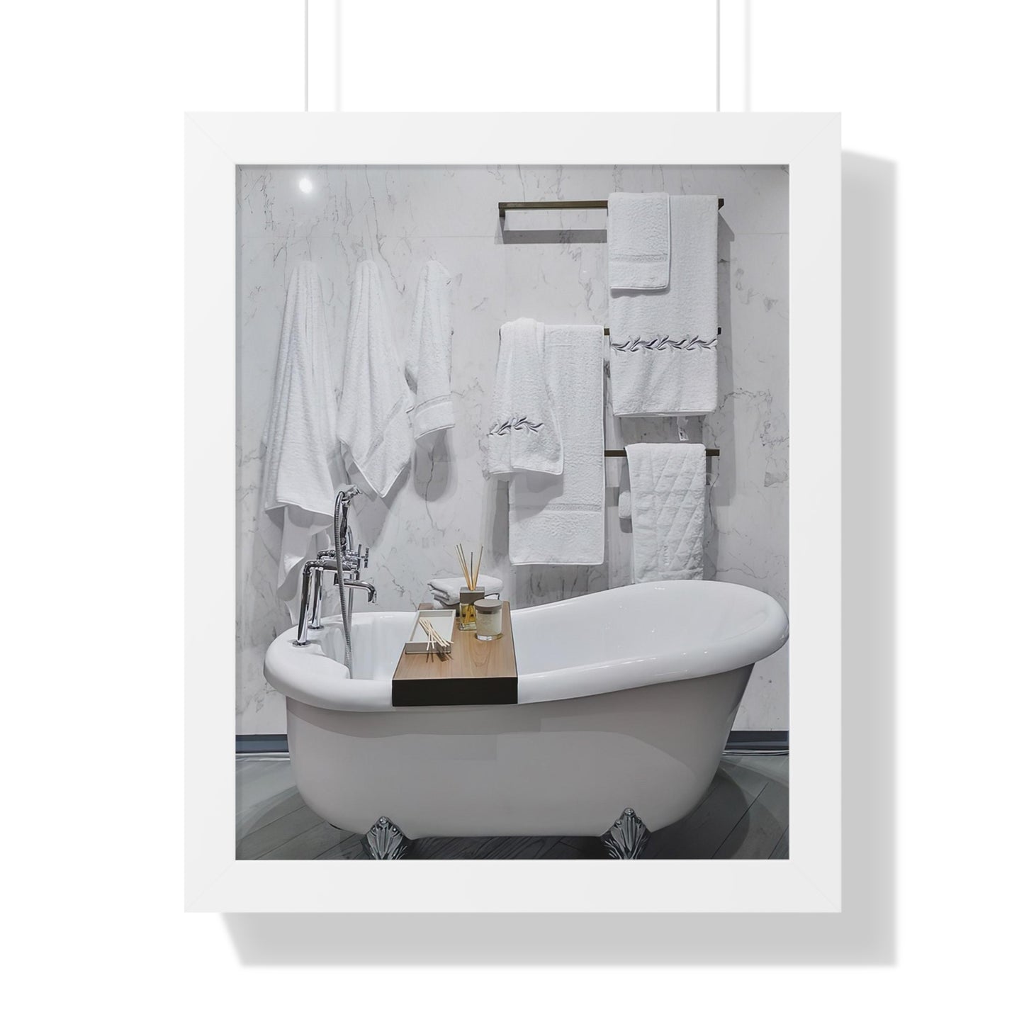 Modern Bathroom Wall Art Framed Vertical Poster