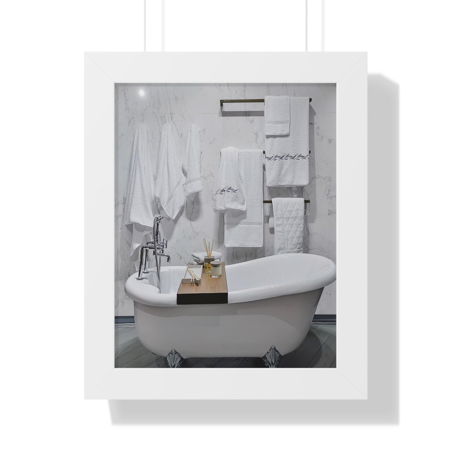 Modern Bathroom Wall Art Framed Vertical Poster