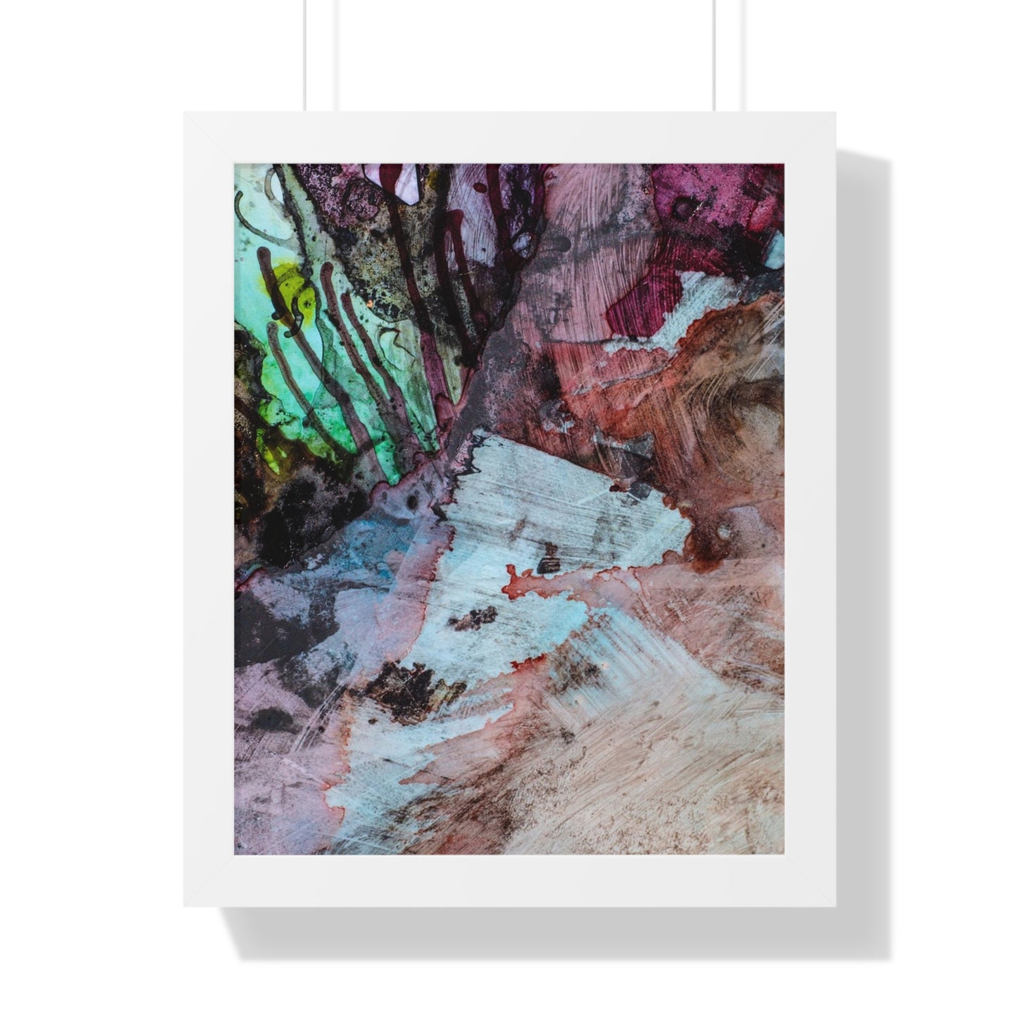 Underwater Seascape Abstract Multi-Colored Art Framed Vertical Poster