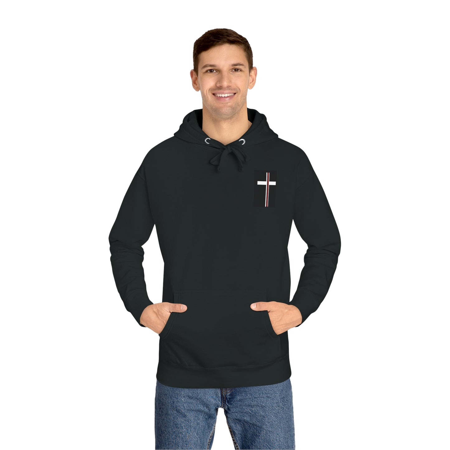 Cross + Blood Unisex Black Fleece Hoodie