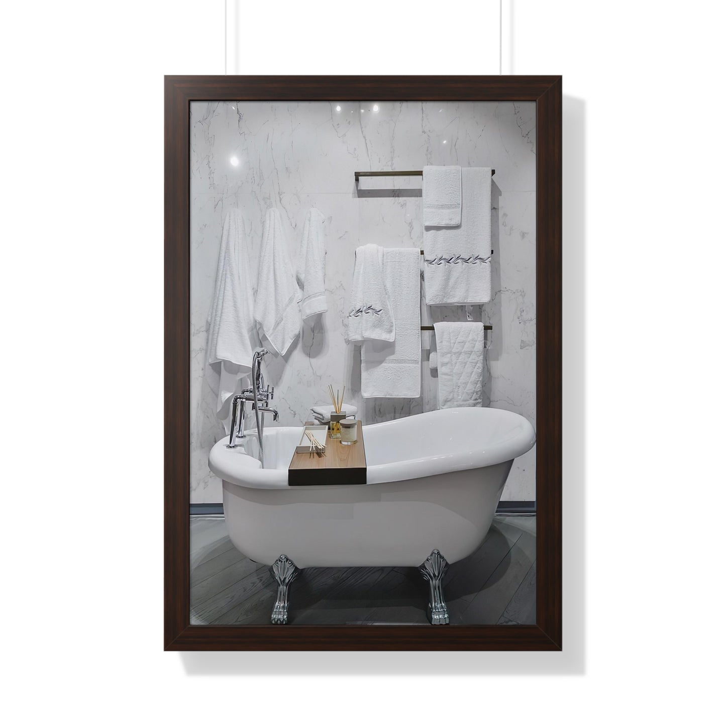 Modern Bathroom Wall Art Framed Vertical Poster