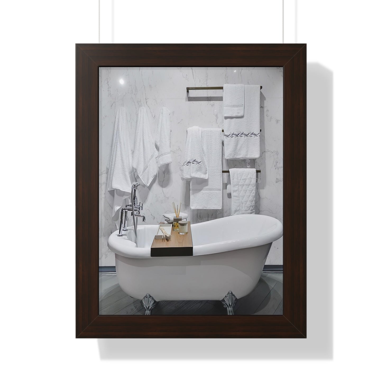 Modern Bathroom Wall Art Framed Vertical Poster