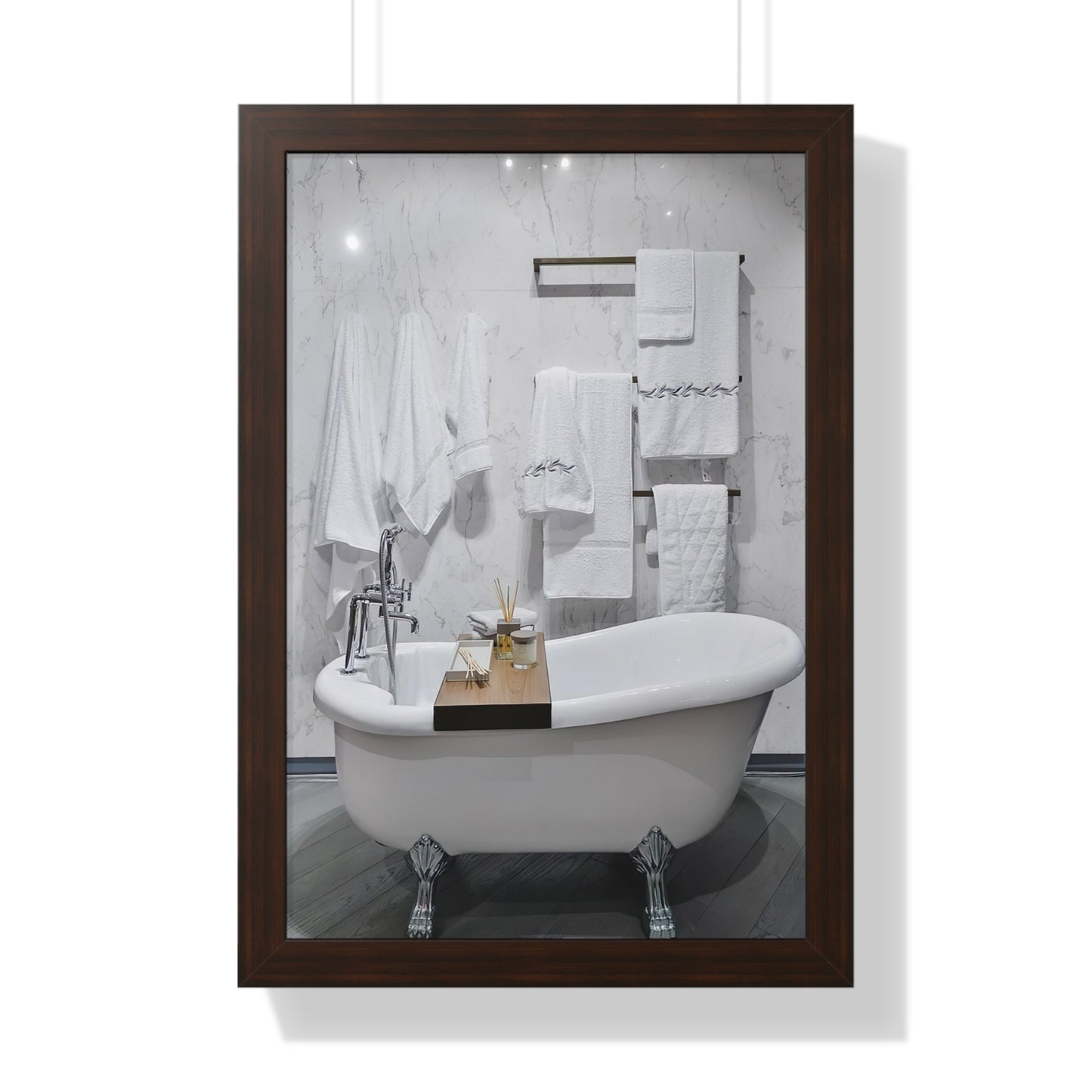 Modern Bathroom Wall Art Framed Vertical Poster