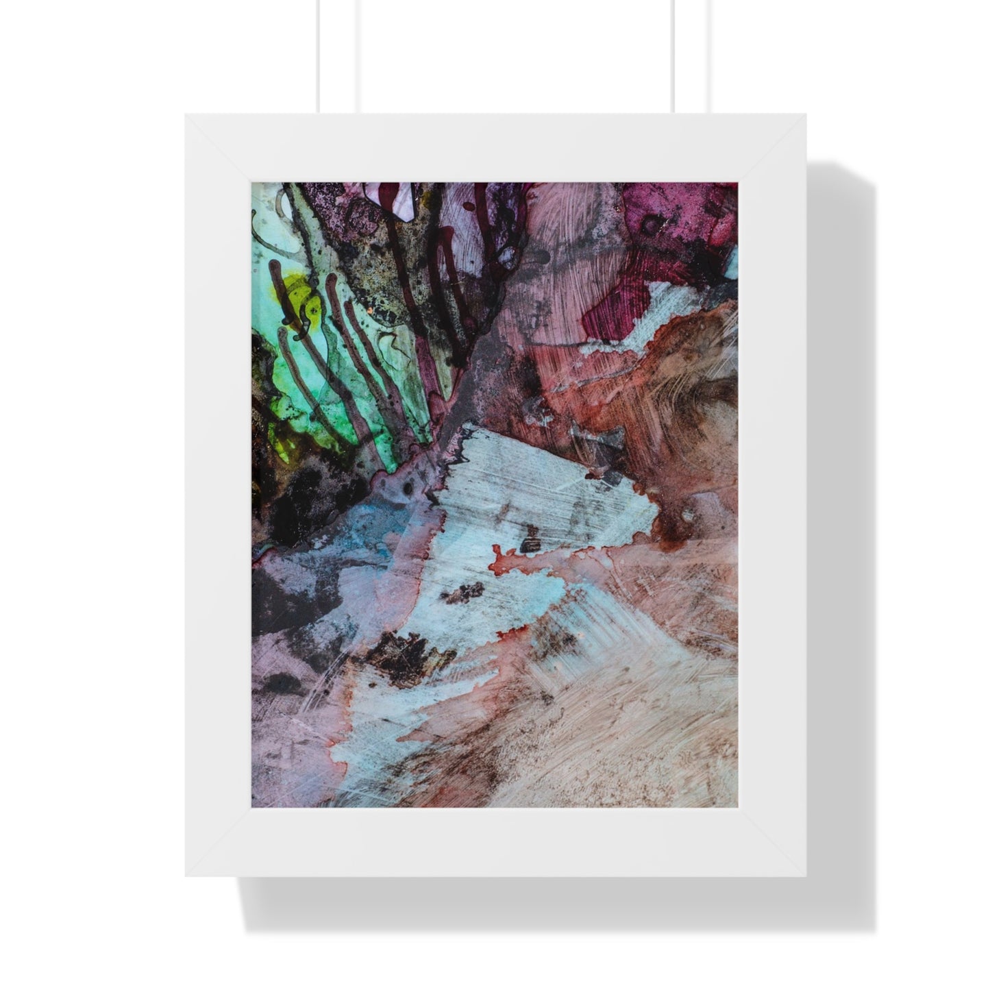 Underwater Seascape Abstract Multi-Colored Art Framed Vertical Poster