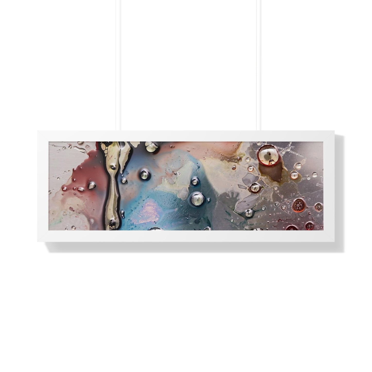 Multi-Colored Waterdrops Abstract Art, Framed Horizontal Poster