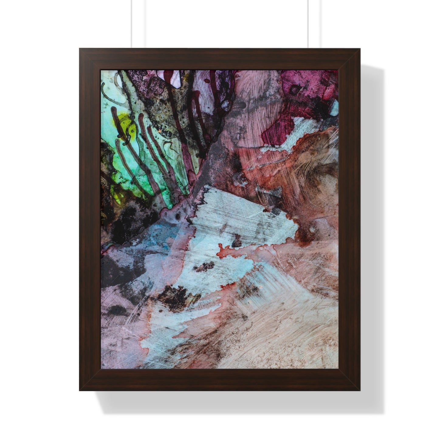 Underwater Seascape Abstract Multi-Colored Art Framed Vertical Poster