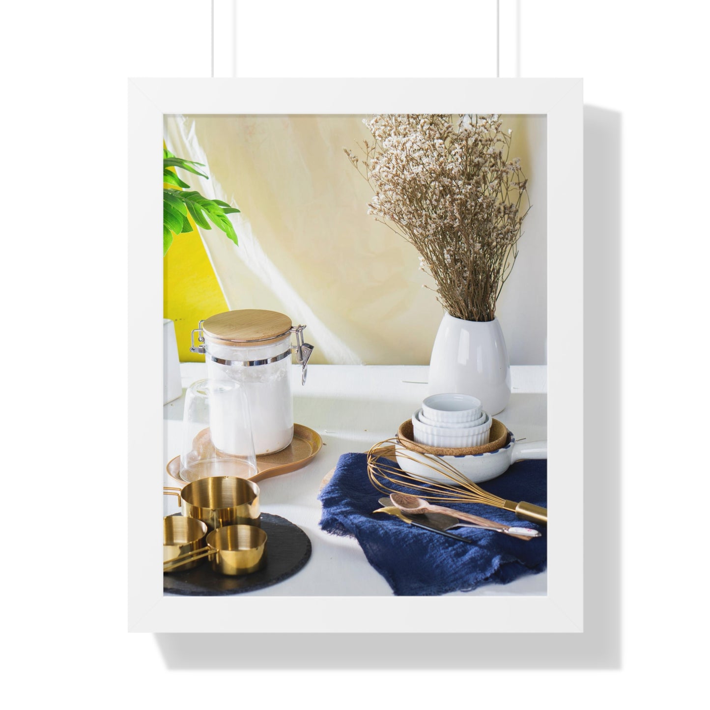 Modern Kitchen Setting Framed Vertical Poster