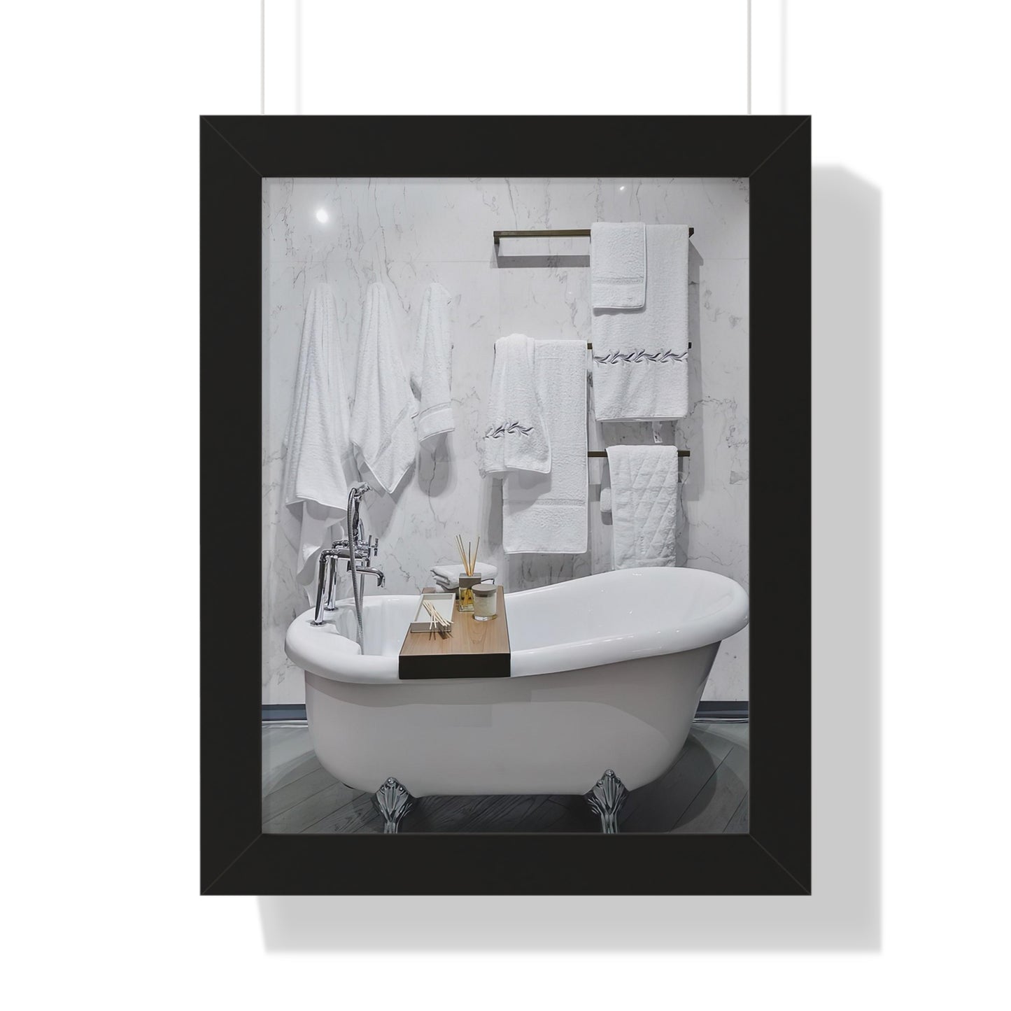 Modern Bathroom Wall Art Framed Vertical Poster