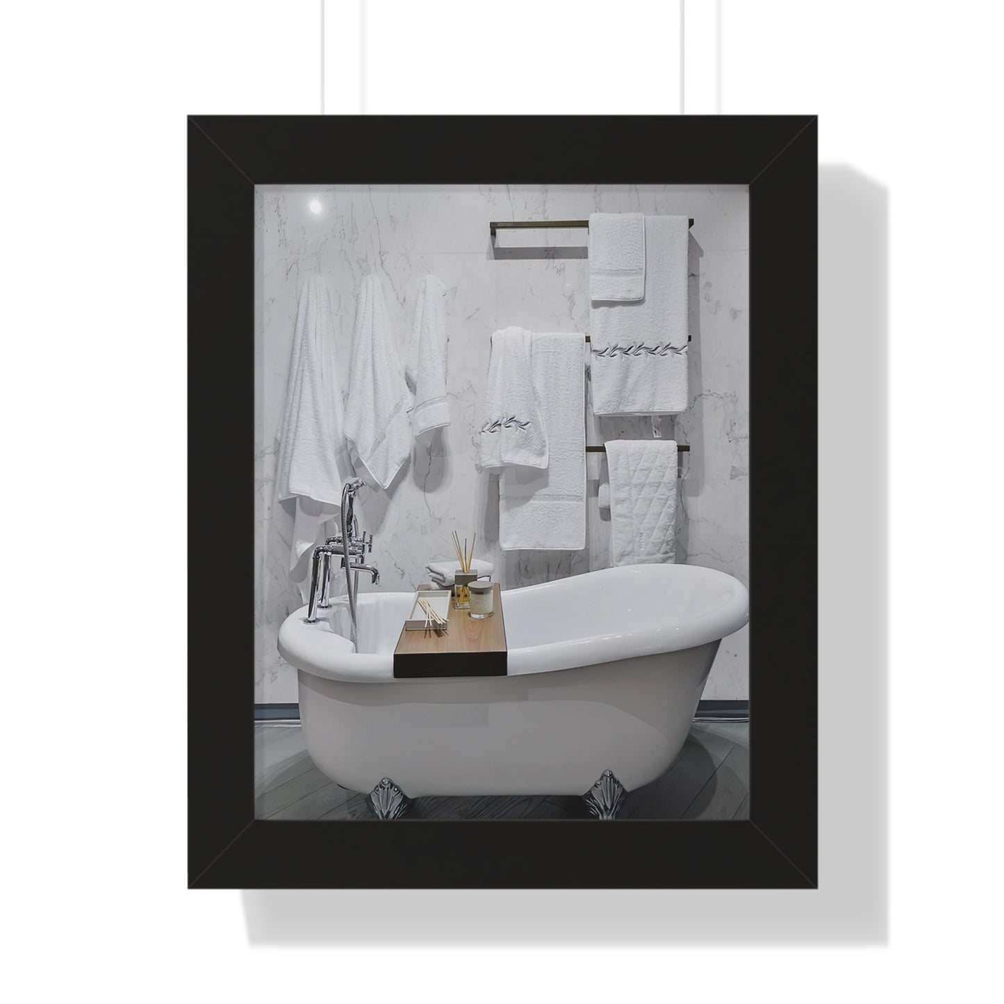 Modern Bathroom Wall Art Framed Vertical Poster