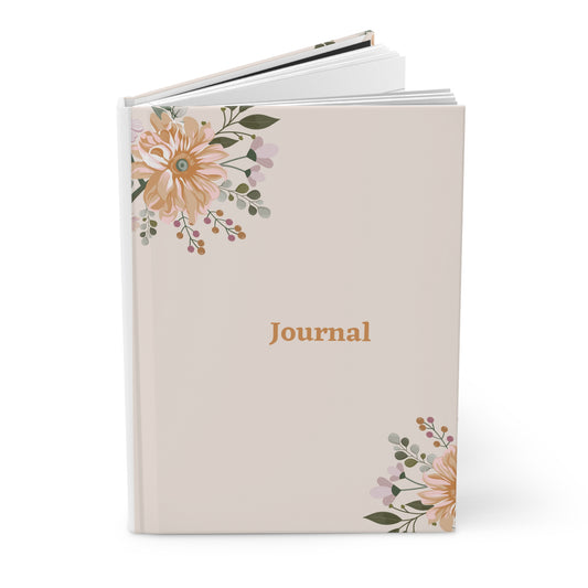 Pink and Green Floral Hardcover Journal Matte