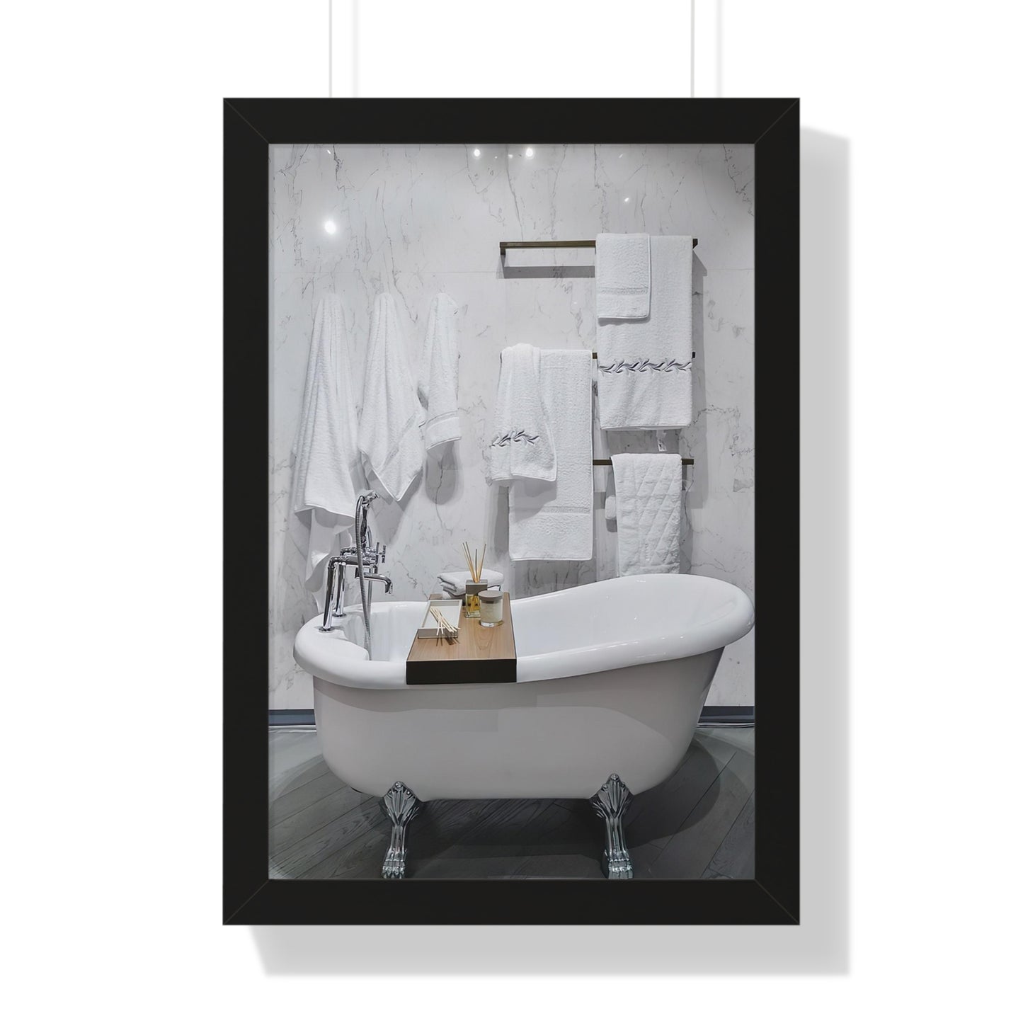 Modern Bathroom Wall Art Framed Vertical Poster