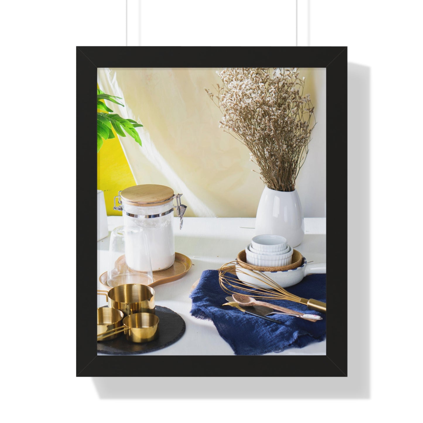 Modern Kitchen Setting Framed Vertical Poster