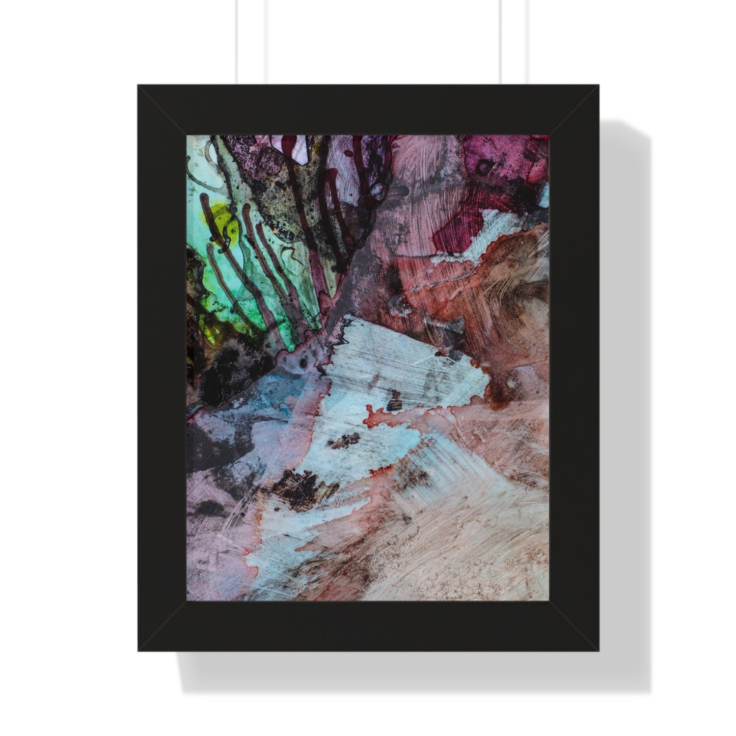 Underwater Seascape Abstract Multi-Colored Art Framed Vertical Poster