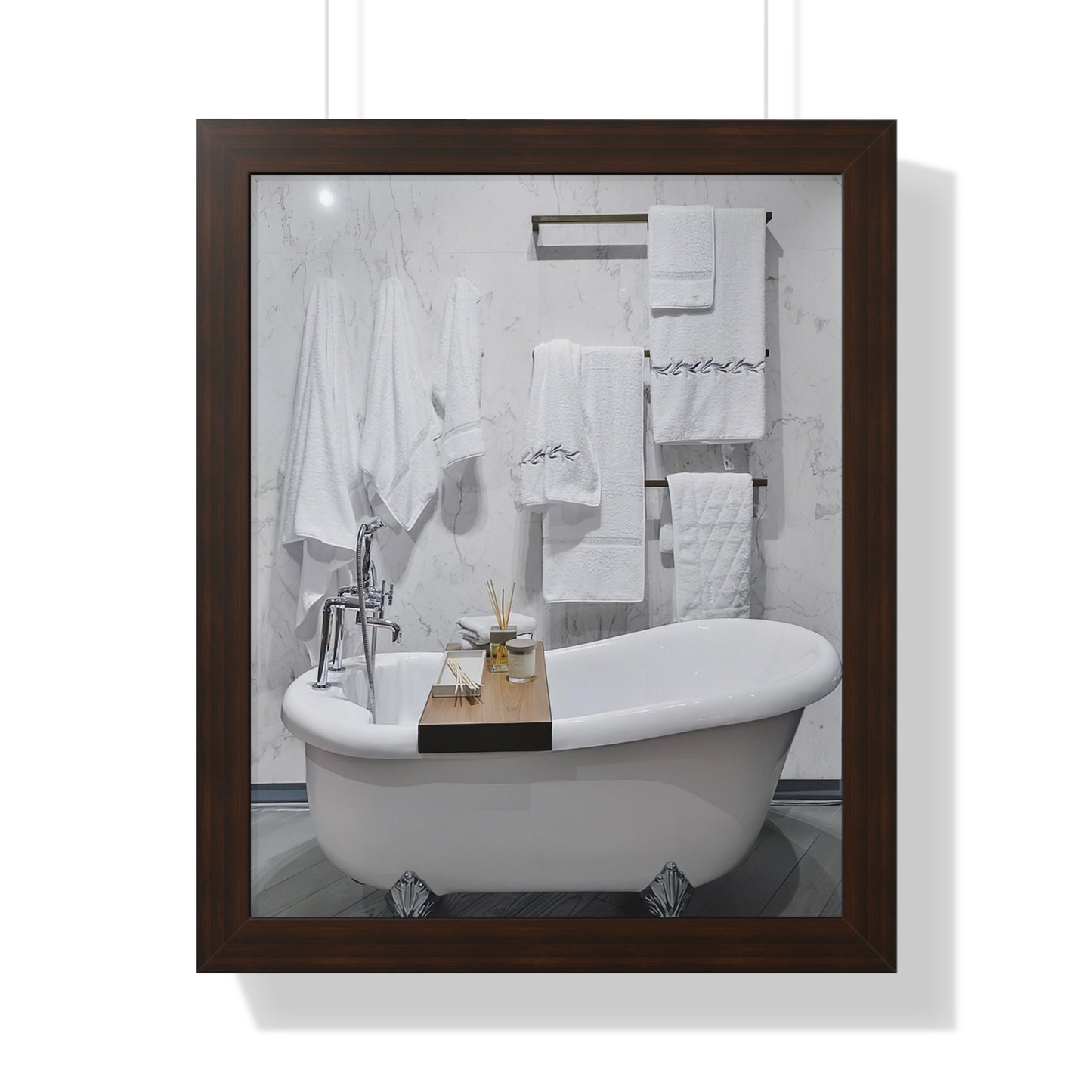 Modern Bathroom Wall Art Framed Vertical Poster