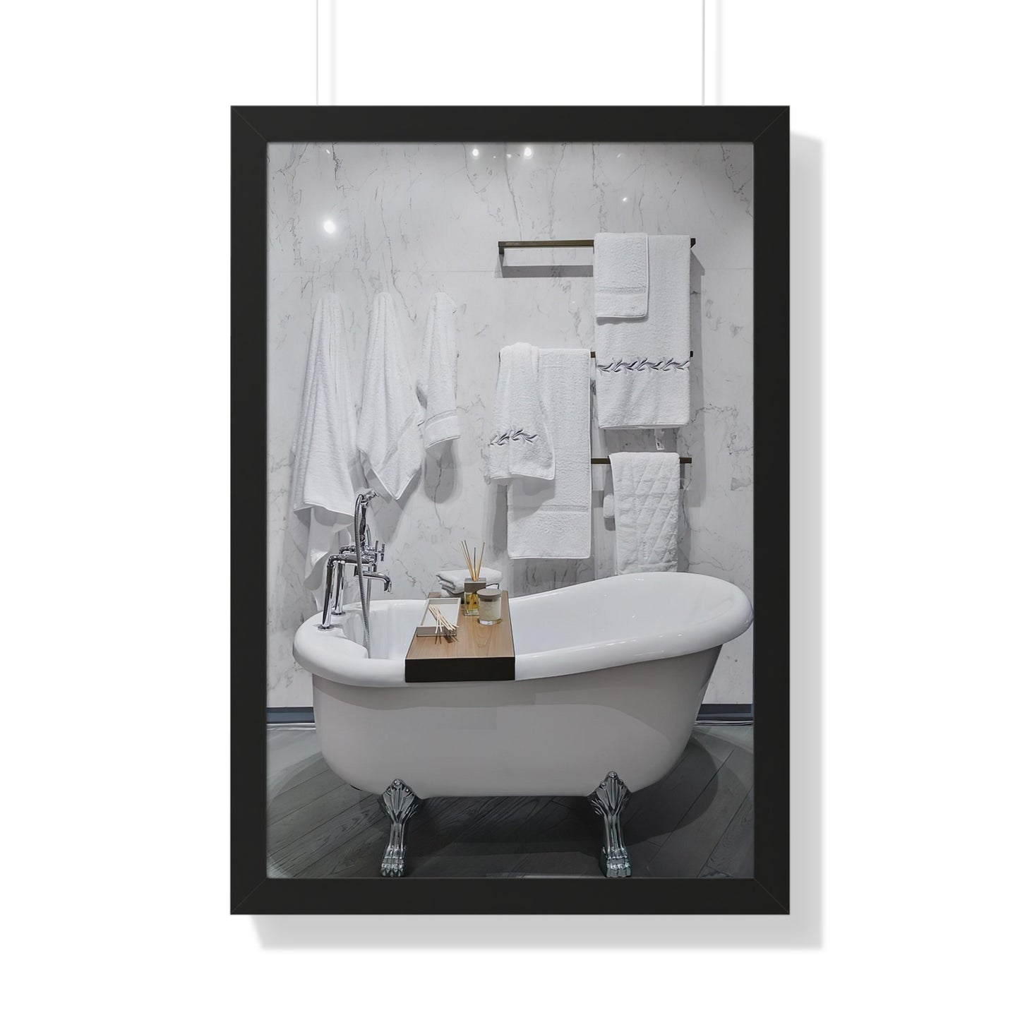 Modern Bathroom Wall Art Framed Vertical Poster