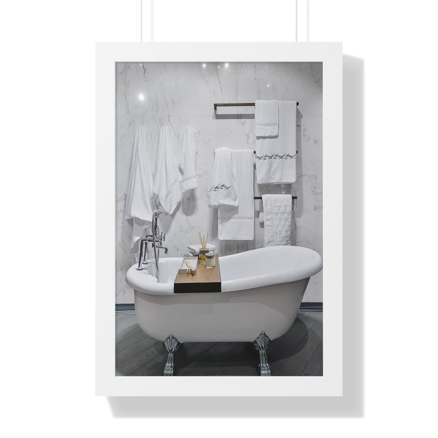 Modern Bathroom Wall Art Framed Vertical Poster