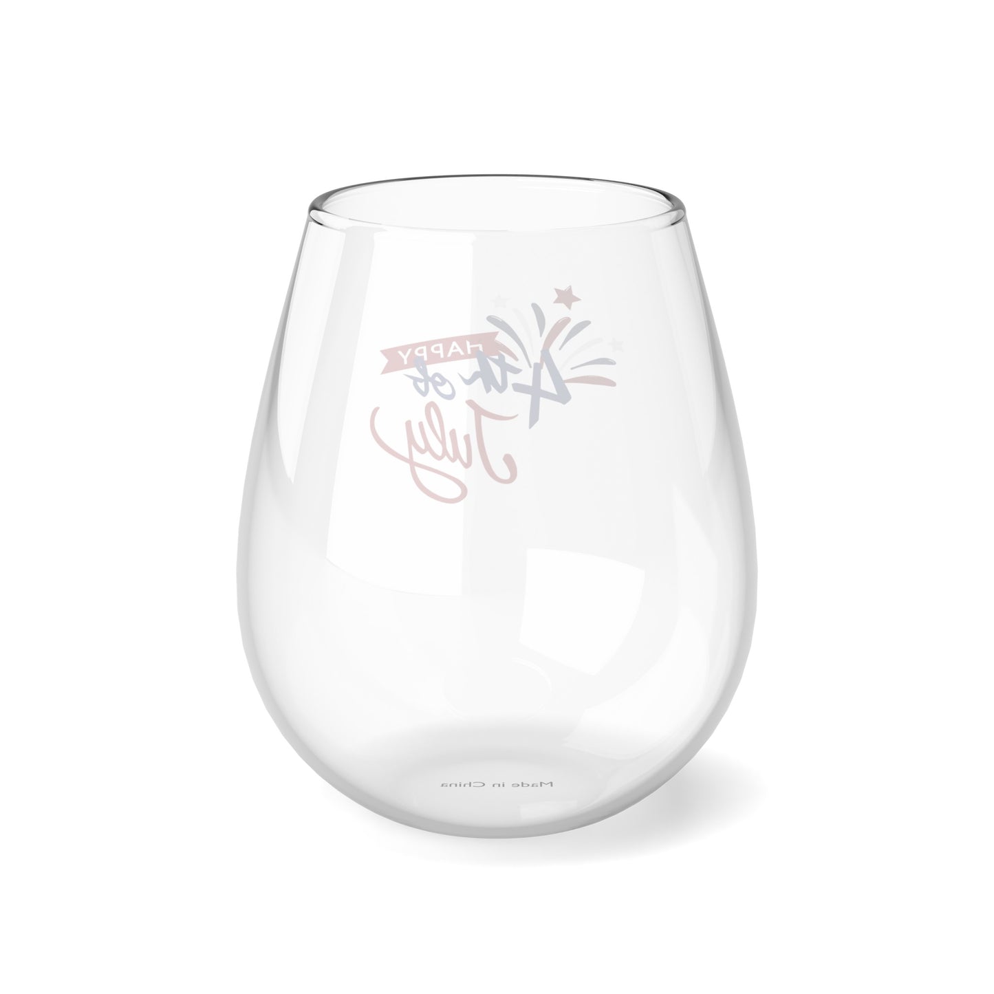 Happy 4th of July Stemless Wine Glass, 11.75oz