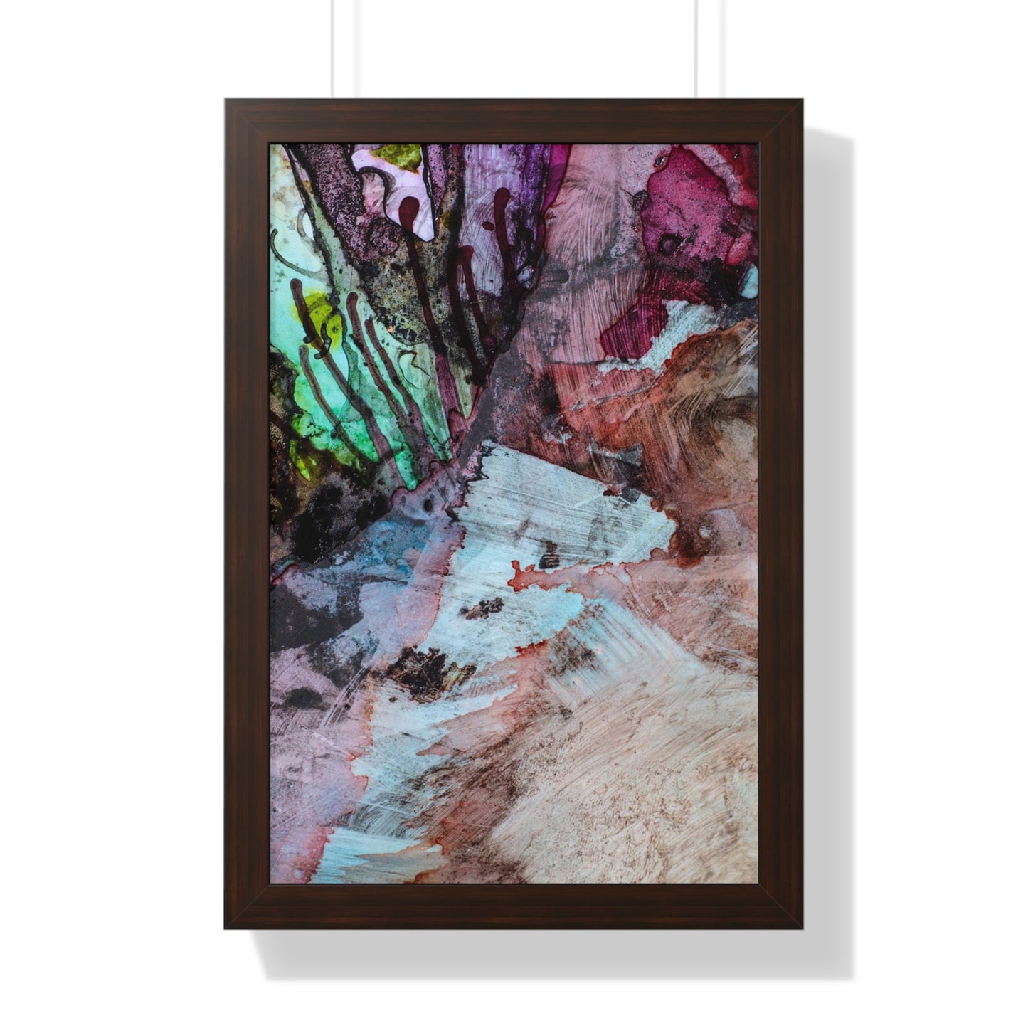 Underwater Seascape Abstract Multi-Colored Art Framed Vertical Poster