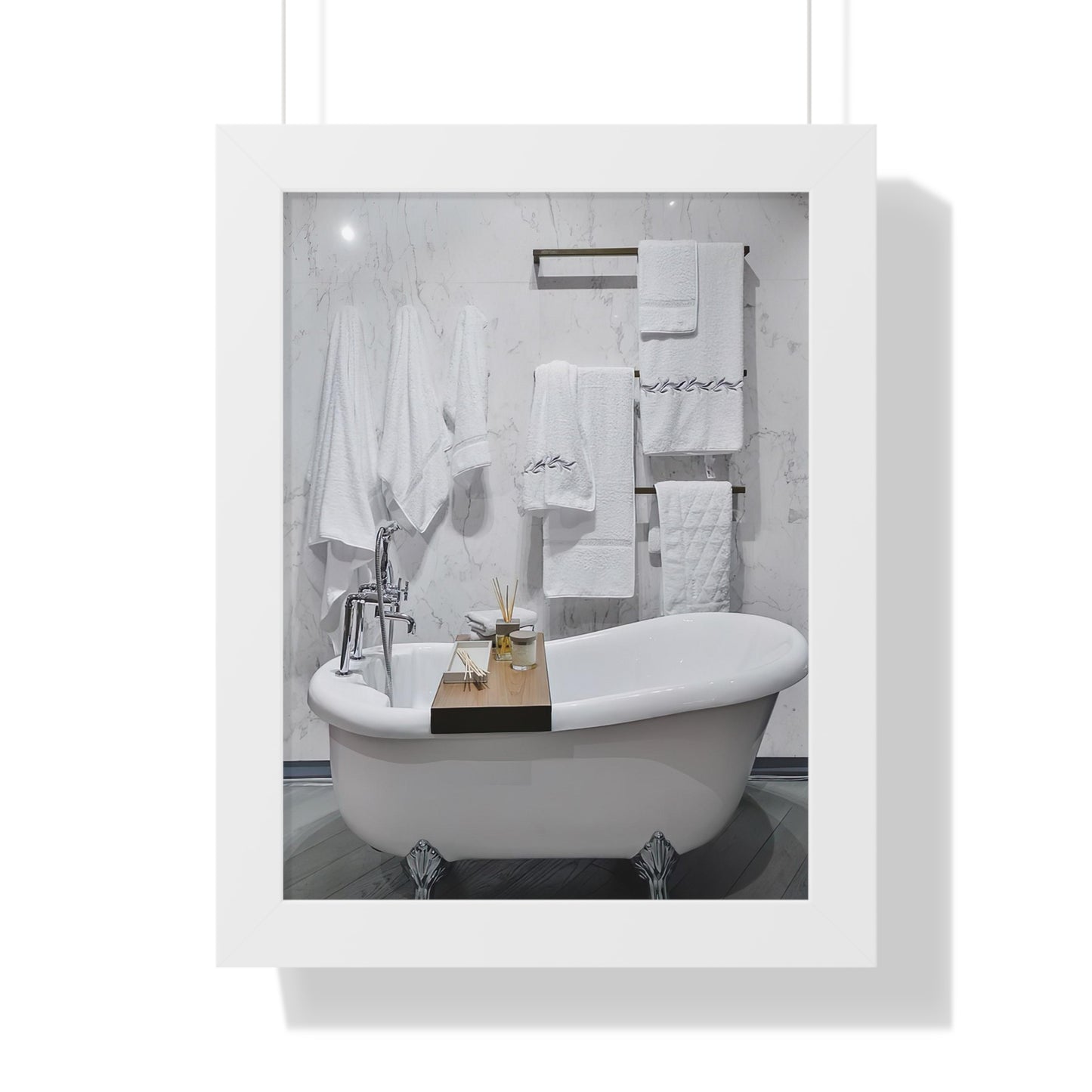 Modern Bathroom Wall Art Framed Vertical Poster