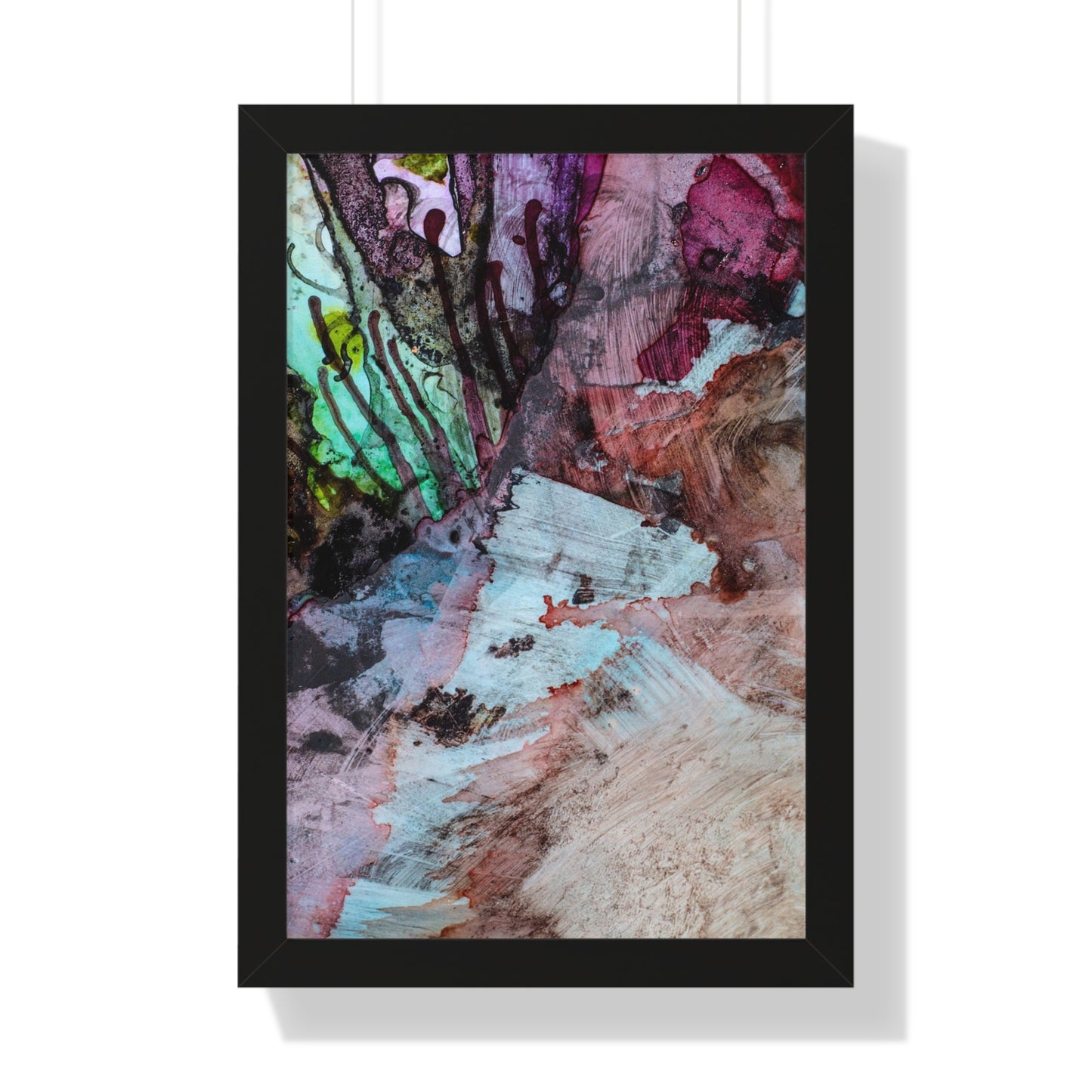 Underwater Seascape Abstract Multi-Colored Art Framed Vertical Poster