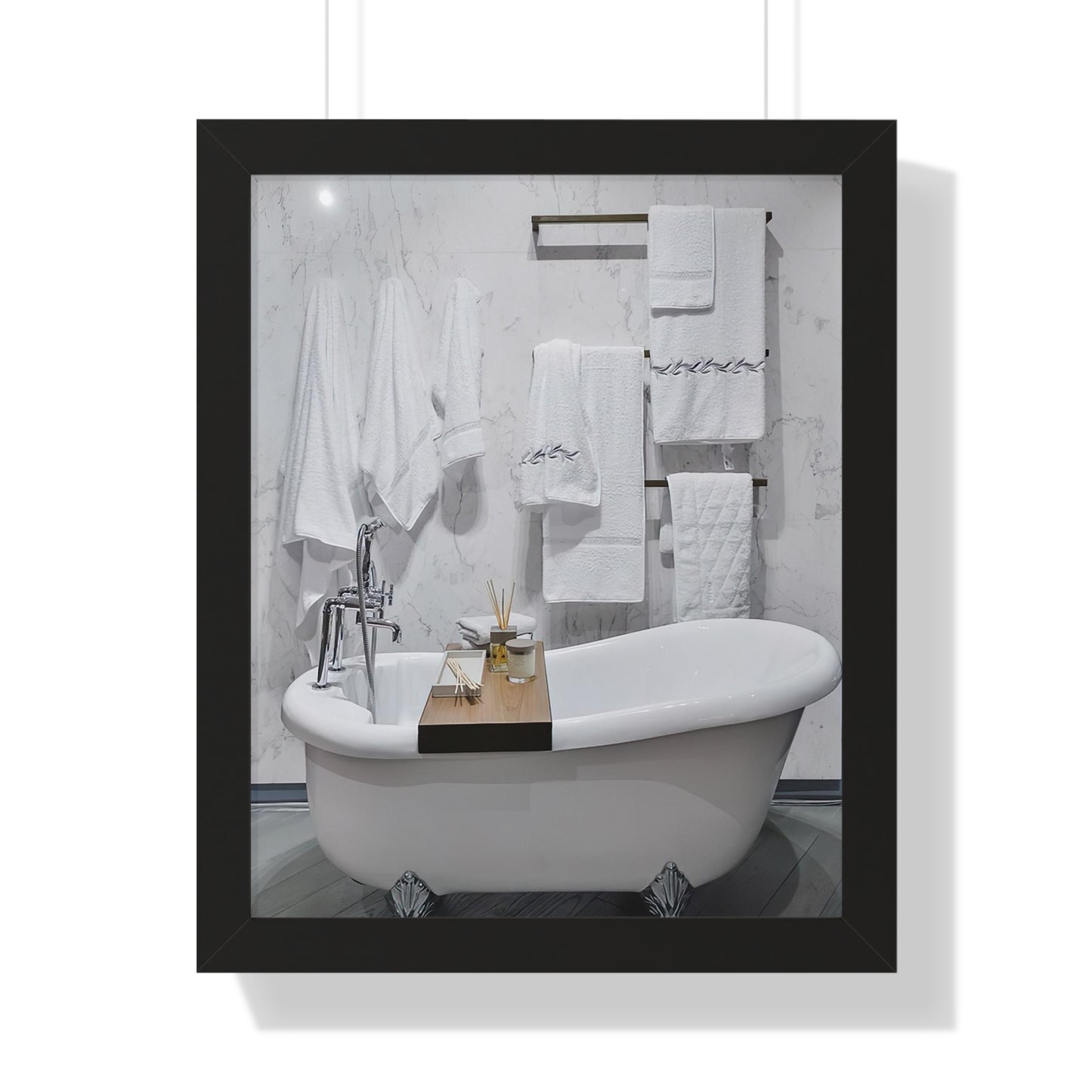 Modern Bathroom Wall Art Framed Vertical Poster