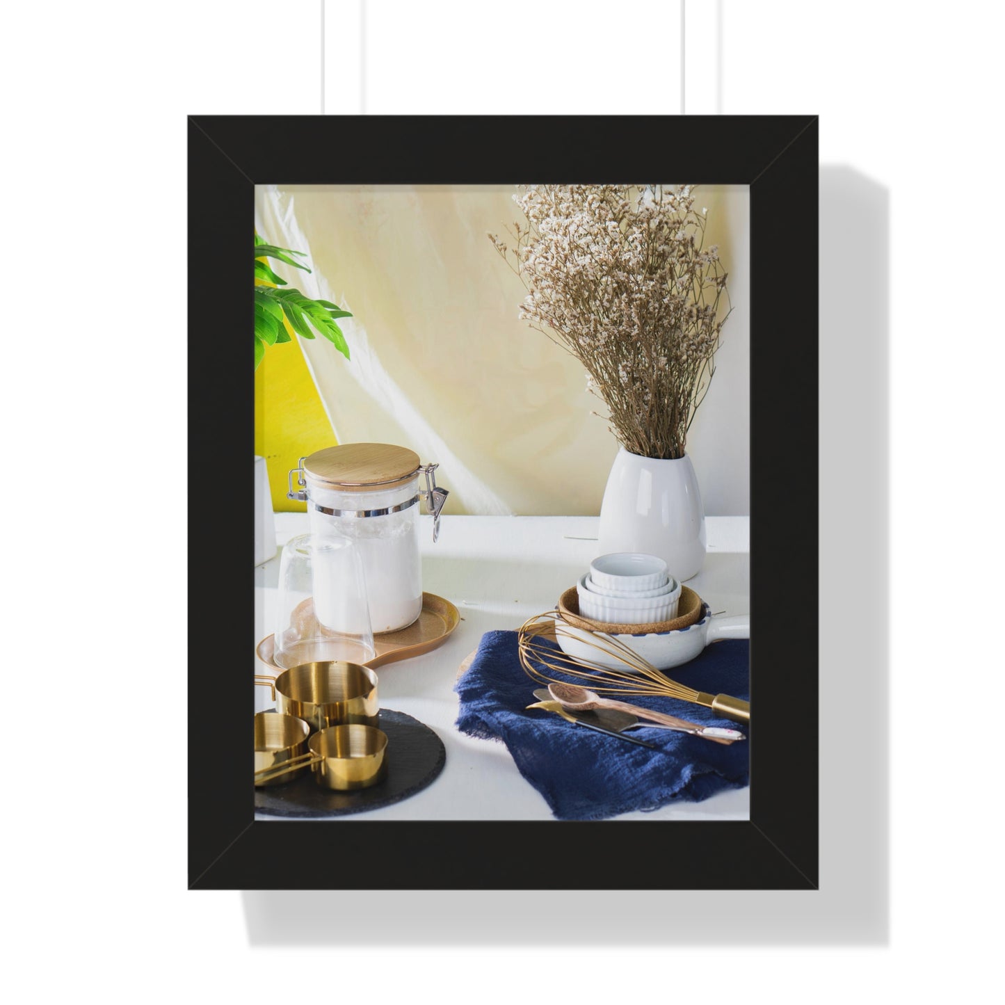 Modern Kitchen Setting Framed Vertical Poster