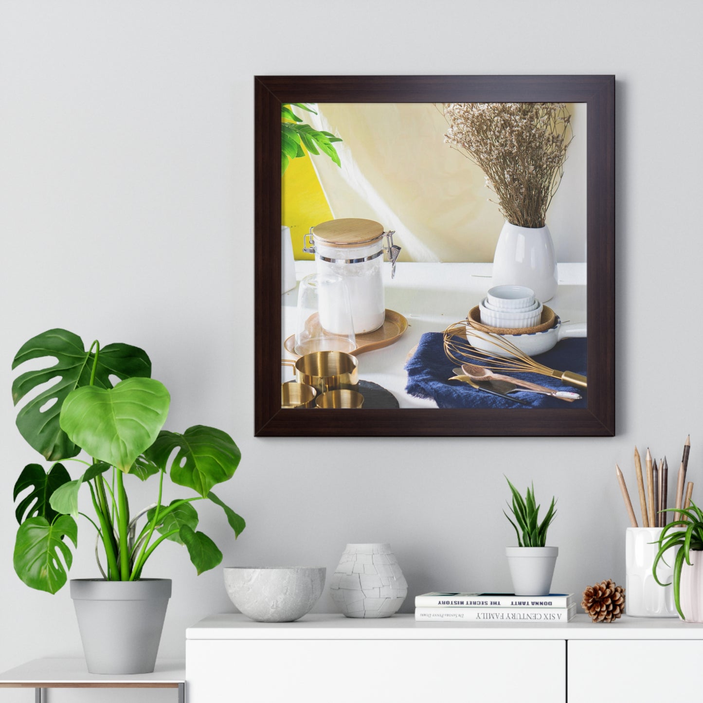 Modern Kitchen Setting Framed Vertical Poster