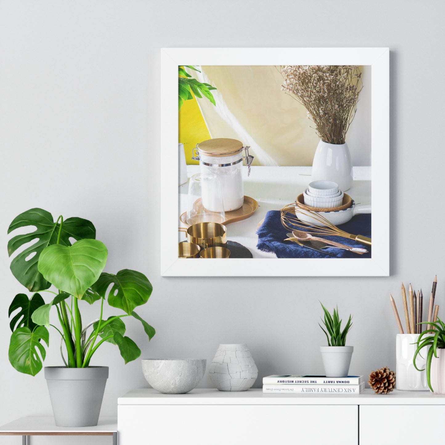 Modern Kitchen Setting Framed Vertical Poster