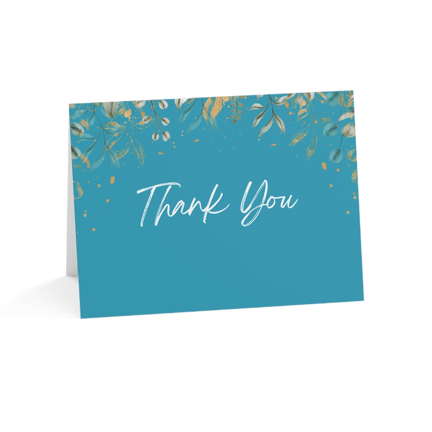Blue Gold Thank You Greeting Cards (1, 10, 30 pcs)