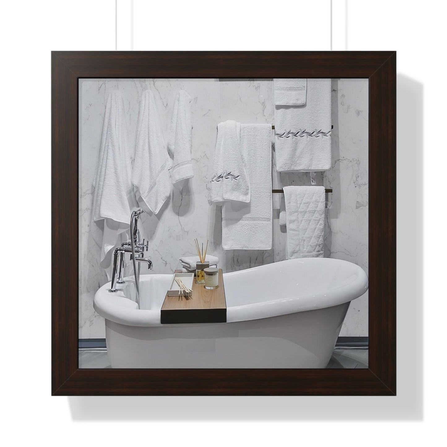 Modern Bathroom Wall Art Framed Vertical Poster