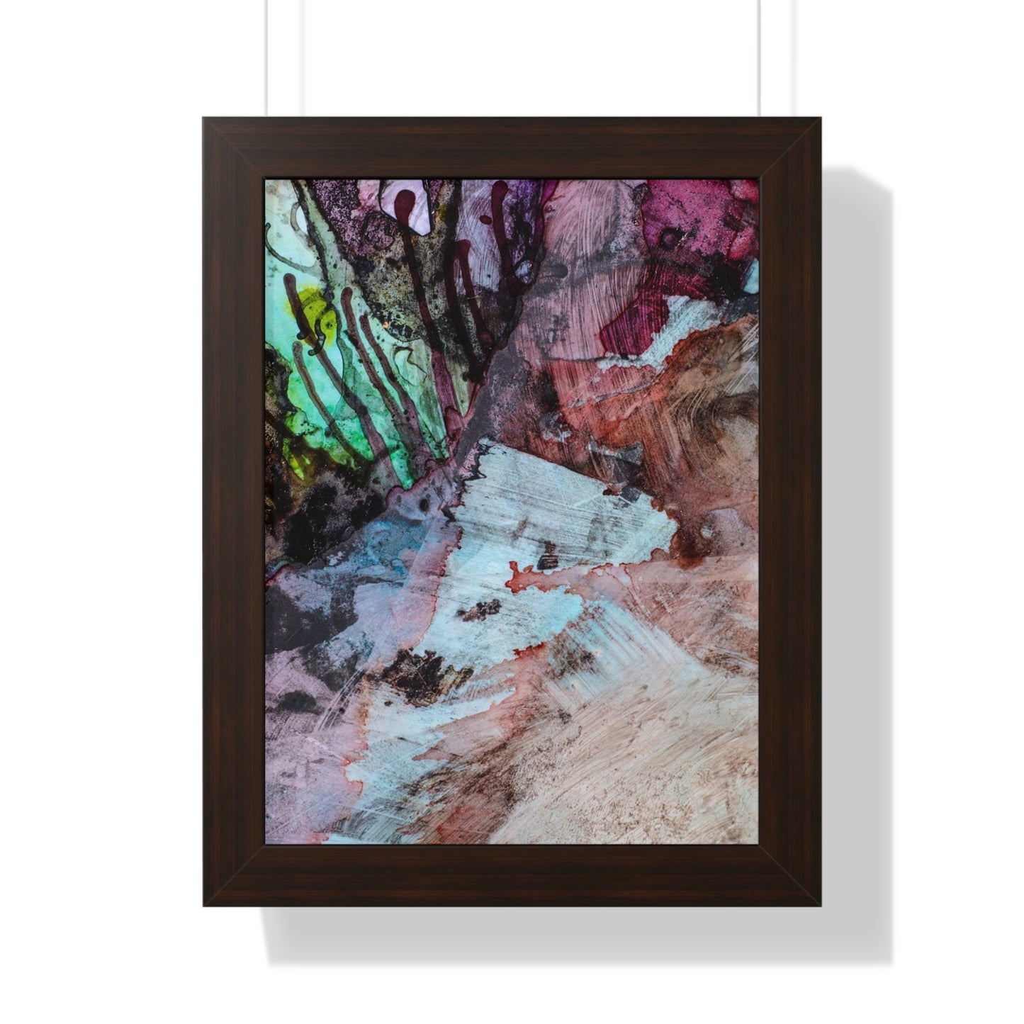 Underwater Seascape Abstract Multi-Colored Art Framed Vertical Poster