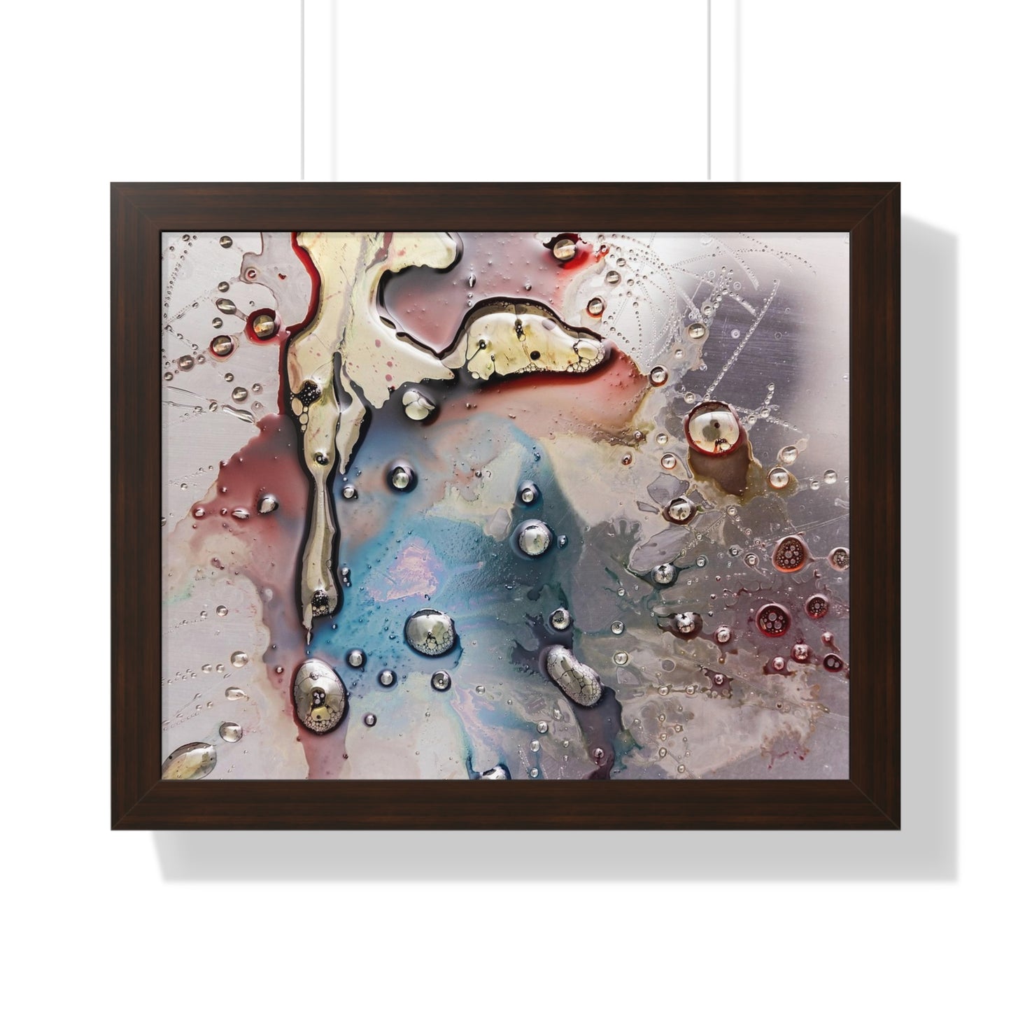 Multi-Colored Waterdrops Abstract Art, Framed Horizontal Poster