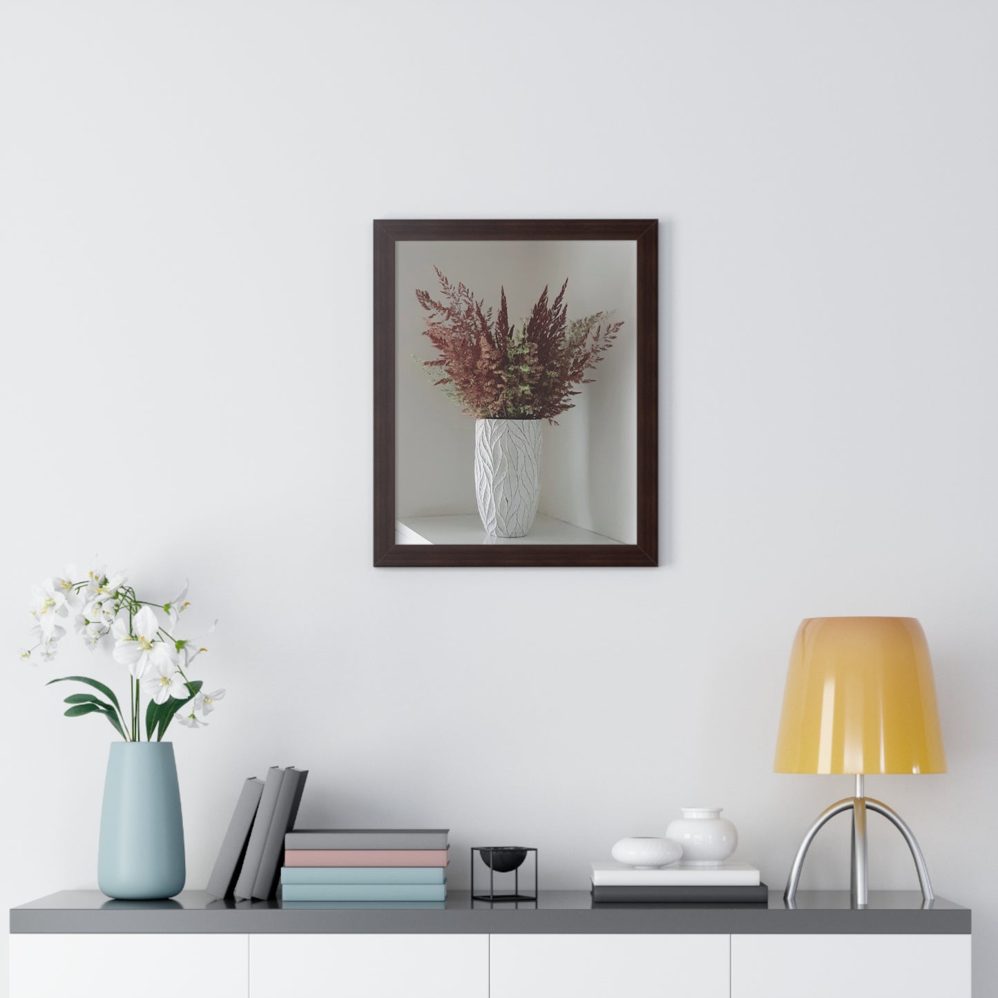 Framed Floral Canvas Vertical Poster, Framed Canvas Wall Art Set Floral Botanical Prints Minimalist Modern Art Boho Wall Decor